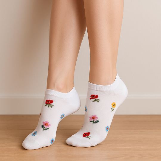 Nízke dámske ponožky Flowers – 3 páry Socks4Fun