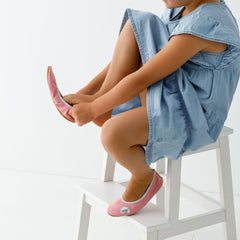 Dievčenské kožené papuče Beauty - Ružové