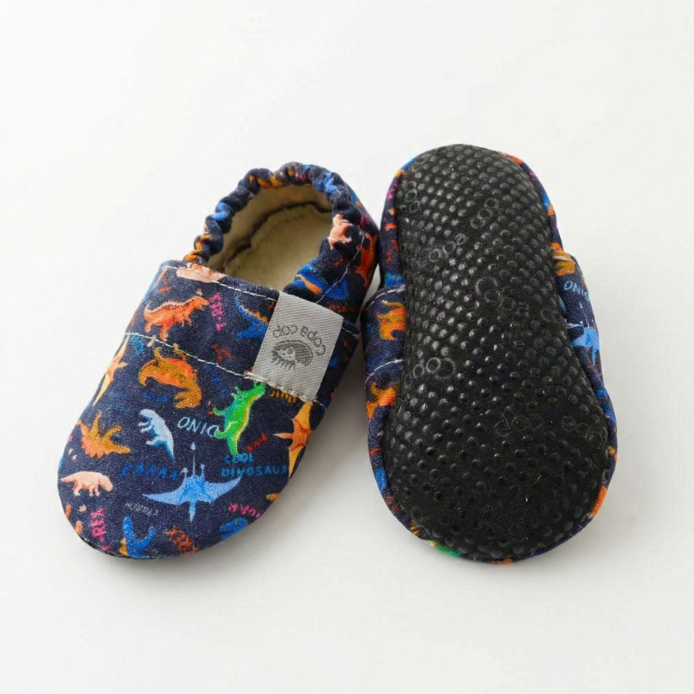 Detské textilné capačky Barefoot - Dino Copa cop