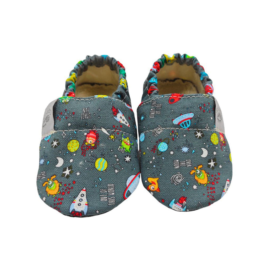Detské textilné capačky Barefoot - Space Copa cop