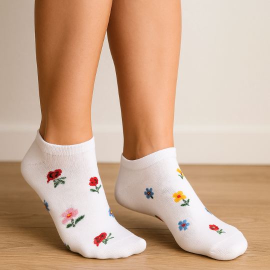 Nízke dámske ponožky Flowers – 3 páry