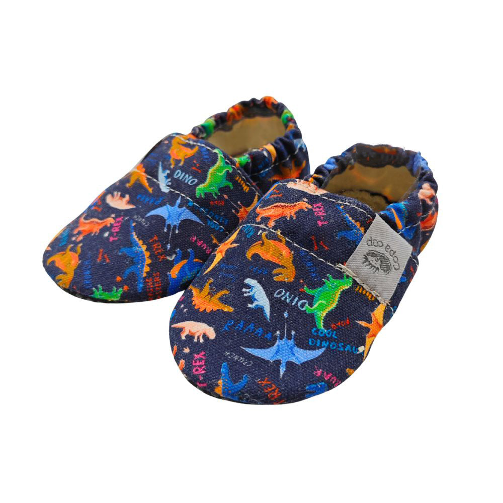 Detské textilné capačky Barefoot - Dino Copa cop
