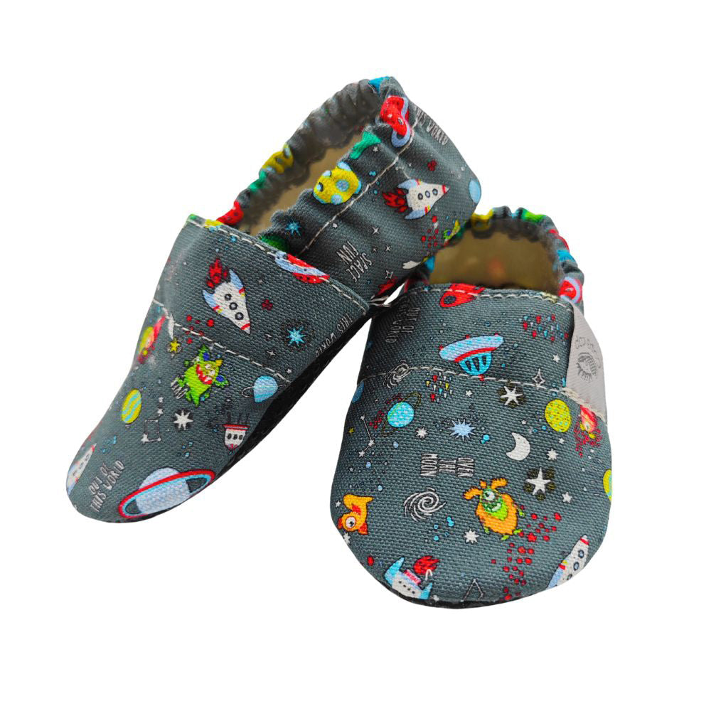 Detské textilné capačky Barefoot - Space Copa cop
