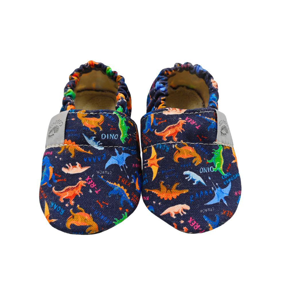 Detské textilné capačky Barefoot - Dino Copa cop