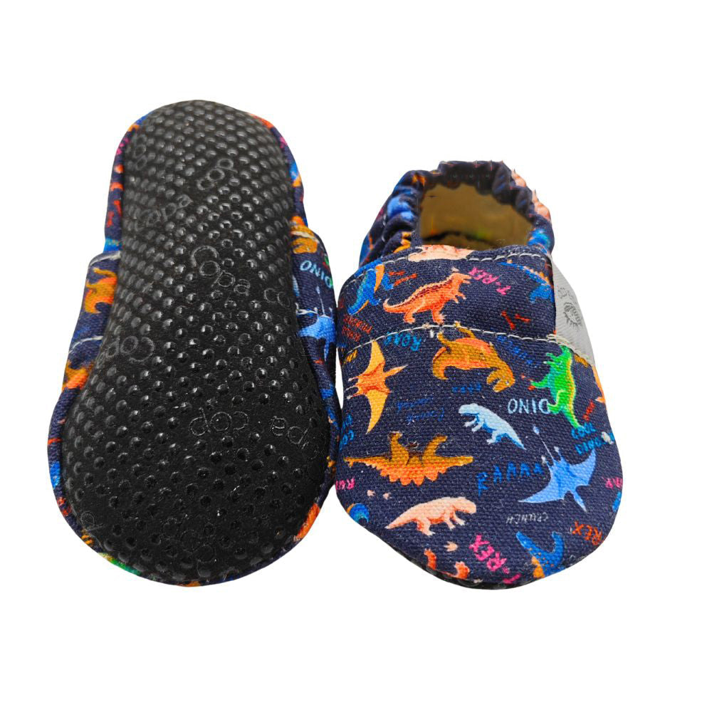 Detské textilné capačky Barefoot - Dino Copa cop