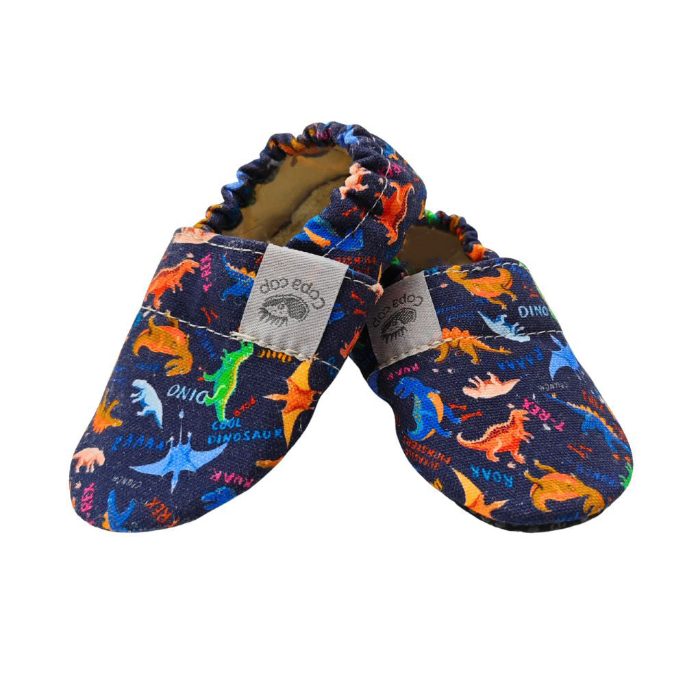Detské textilné capačky Barefoot - Dino Copa cop