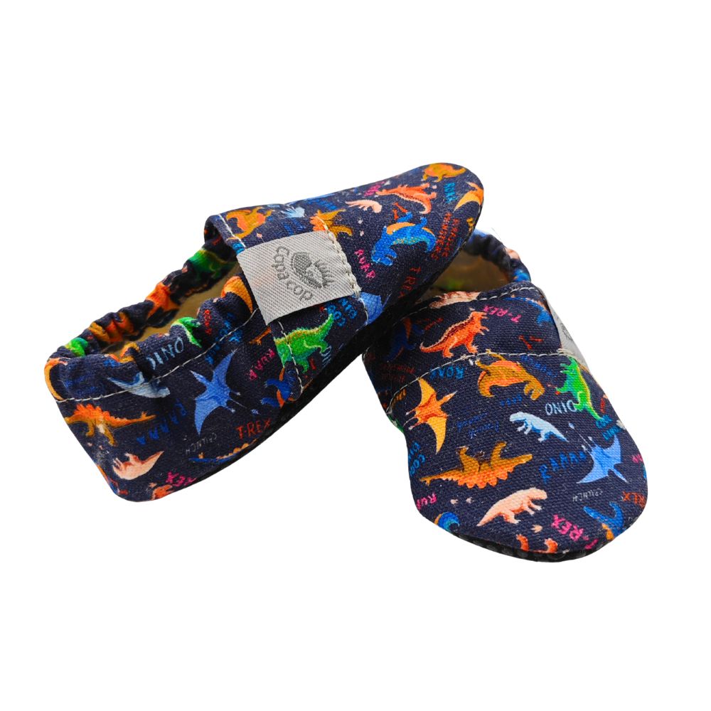 Detské textilné capačky Barefoot - Dino Copa cop